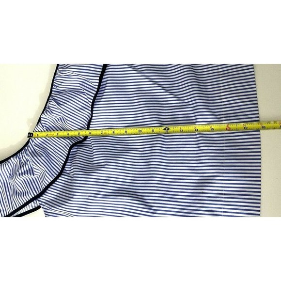 J. Crew Factory One Shoulder Top Stripe J0838 $54.50 Cotton Blend Blue White, 00 - Picture 6 of 12